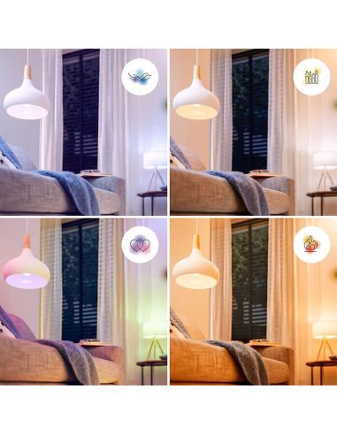 Bombilla LED inteligente E14 esférica RGB con Wiz, Wi-Fi y Bluetooth Regulable E14 Philips Smart