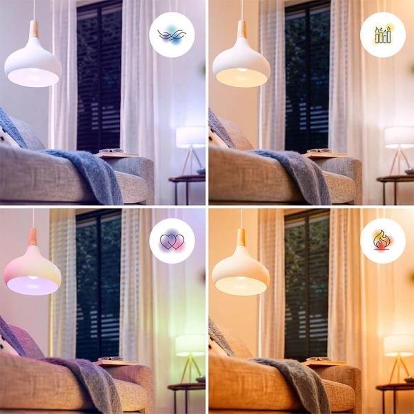 Bombilla LED inteligente E14 esférica RGB con Wiz, Wi-Fi y Bluetooth Regulable E14 Philips Smart