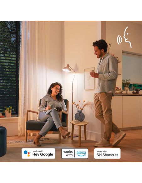 Bombilla LED inteligente E14 esférica RGB con Wiz, Wi-Fi y Bluetooth Regulable E14 Philips Smart
