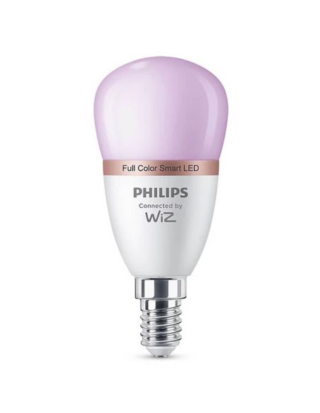 Bombilla LED inteligente E14 esférica RGB con Wiz, Wi-Fi y Bluetooth Regulable E14 Philips Smart