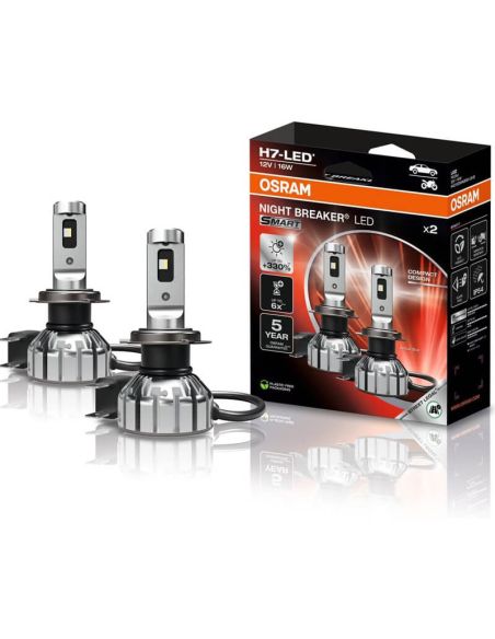 Ampoules LED intelligentes H7 Night Breaker LED approuvées en Espagne + 330% de luminosité 64210DWNBSM-2HB Box