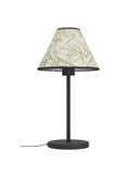 OXPARK Lampe de Table avec Feuilles de Bambou et Abat-Jour en Lin Naturel, E27