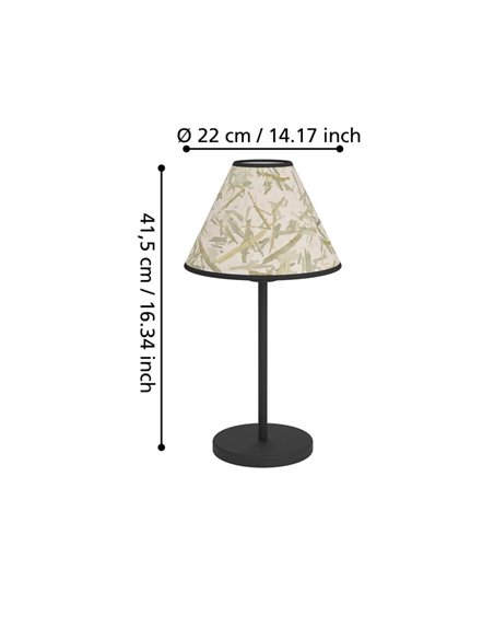 Lámpara de Mesa OXPARK con Hojas de Bambú y Pantalla de Lino Natural, E27