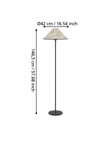 OXPARK Lampadaire avec Feuilles de Bambou et Abat-Jour Naturel, E27