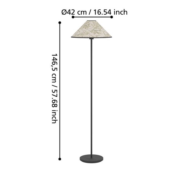 OXPARK Lampadaire avec Feuilles de Bambou et Abat-Jour Naturel, E27