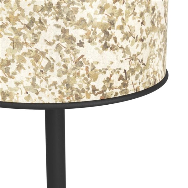 Lampe de table naturelle BUTTERBURN avec feuilles de bouleau et abat-jour en lin, E27