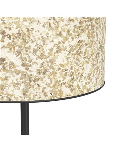 Lampadaire naturel BUTTERBURN avec feuilles de bouleau et abat-jour en lin, E27