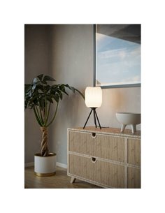 Lampe de table BELGRAVE avec abat-jour en papier blanc et structure en acier, E27 2