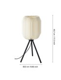 Lampe de table BELGRAVE avec abat-jour en papier blanc et structure en acier, E27
