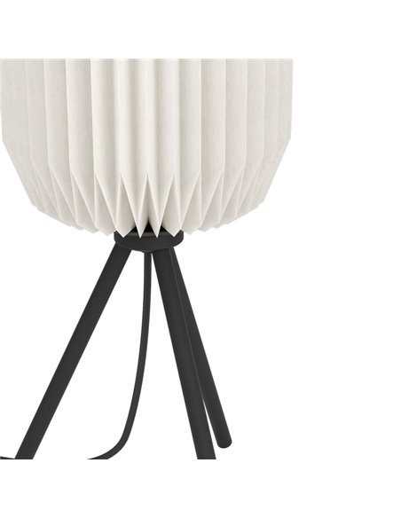 Lámpara de Mesa BELGRAVE con Pantalla de Papel Blanco y Estructura de Acero, E27