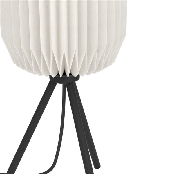 Lampe de table BELGRAVE avec abat-jour en papier blanc et structure en acier, E27