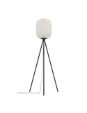 Lampadaire BELGRAVE à 3 pieds, abat-jour en papier blanc et structure en acier noir, E27