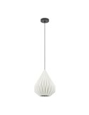 Lámpara Colgante MINTING Blanca de Papel Plegado y Metal Negro Ø30cm, E27