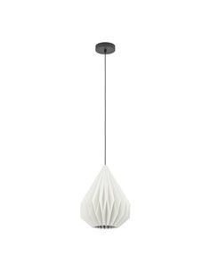 Lámpara Colgante MINTING Blanca de Papel Plegado y Metal Negro Ø30cm, E27