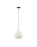 Lámpara Colgante MINTING Blanca de Papel Plegado y Metal Negro Ø30cm, E27