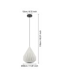 Lámpara Colgante MINTING Blanca de Papel Plegado y Metal Negro Ø30cm, E27