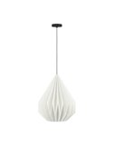 Lámpara Colgante MINTING Blanca de Papel Plegado y Metal Negro Ø45cm, E27