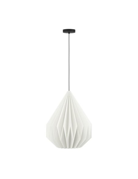 Lámpara Colgante MINTING Blanca de Papel Plegado y Metal Negro Ø45cm, E27