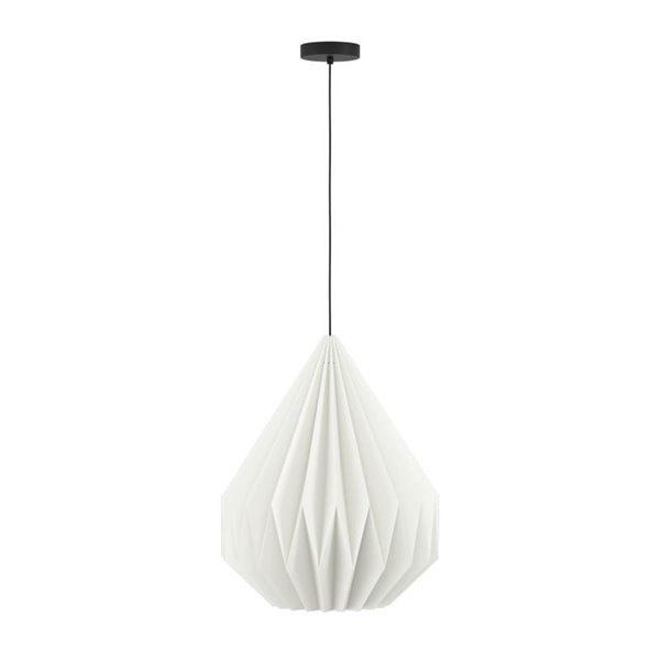 Lámpara Colgante MINTING Blanca de Papel Plegado y Metal Negro Ø45cm, E27