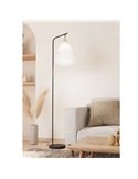 Lámpara de Pie MINTING con Pantalla de Papel Blanco Plegado y Metal Negro, E27