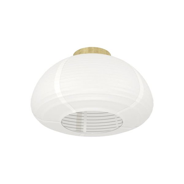 SUMMERHILL Plafonnier avec abat-jour en papier blanc et détails en bois, E27