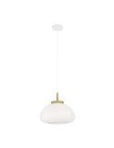 Lámpara Colgante SUMMERHILL con Pantalla de Papel Blanco y Detalles de Madera Ø40cm, E27