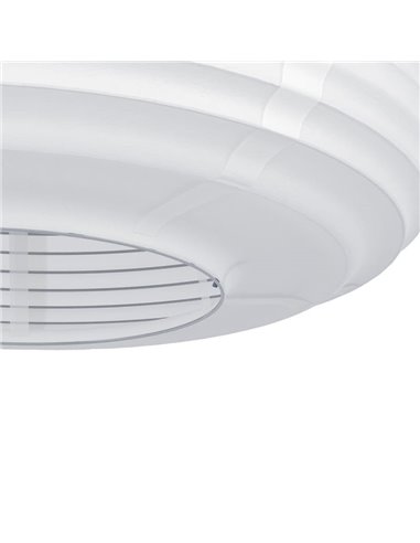 Lámpara Colgante SUMMERHILL con Pantalla de Papel Blanco y Detalles de Madera Ø55cm, E27