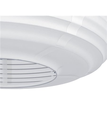 SUMMERHILL Suspension avec abat-jour en papier blanc et détails en bois Ø55cm, E27