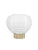 SUMMERHILL Lampe de table avec abat-jour en papier blanc et détails en bois, E27