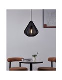 Lámpara Colgante DOLWEN Negra Ø33.5cm, E27, con Pantalla Textil y Detalles en Acero