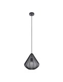 Lámpara Colgante DOLWEN Negra Ø33.5cm, E27, con Pantalla Textil y Detalles en Acero