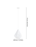 Lámpara Colgante DOLWEN Blanca Ø33.5cm, E27, con Pantalla Textil y Acero para Interior