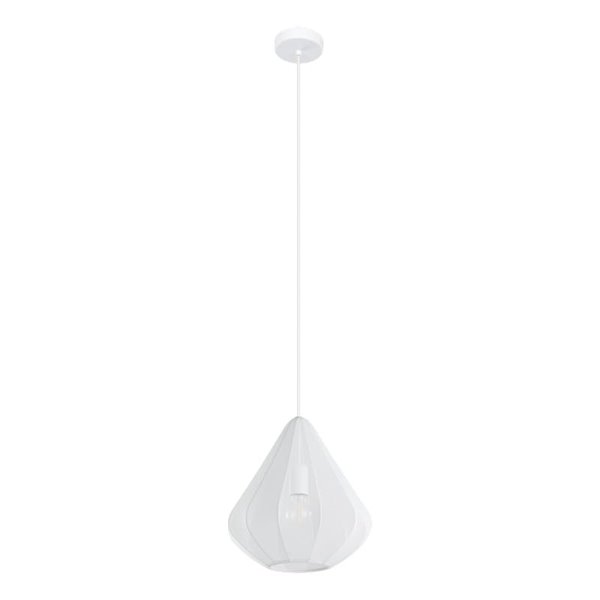 DOLWEN Suspension Blanche Ø33,5cm, E27, avec abat-jour en textile et acier pour intérieur