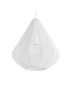 Lámpara Colgante DOLWEN Blanca Ø33.5cm, E27, con Pantalla Textil y Acero para Interior 2