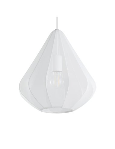 Lámpara Colgante DOLWEN Blanca Ø33.5cm, E27, con Pantalla Textil y Acero para Interior