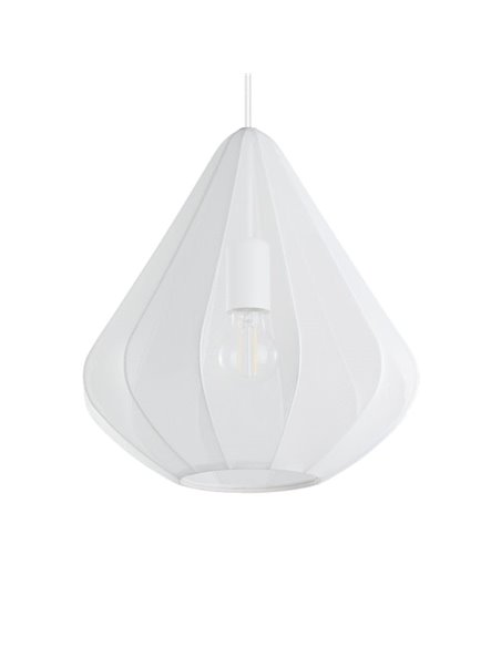 Lámpara Colgante DOLWEN Blanca Ø33.5cm, E27, con Pantalla Textil y Acero para Interior