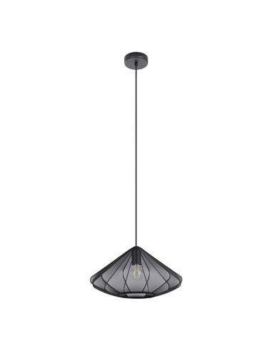 Lámpara Colgante DOLWEN Negra Ø42.5cm, E27, con Pantalla Textil y Acero