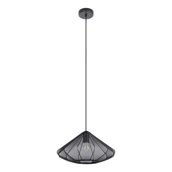 Lámpara Colgante DOLWEN Negra Ø42.5cm, E27, con Pantalla Textil y Acero
