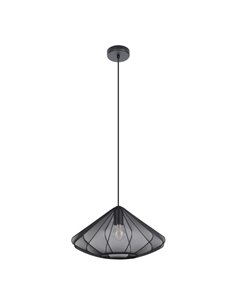 Candeeiro suspenso DOLWEN preto Ø42,5cm, E27, com abajur têxtil e aço