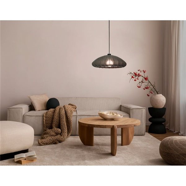 Lámpara Colgante BARLASTON Gris con Pantalla Textil Lavable Ø35cm, E27