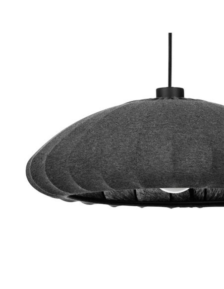 BARLASTON Suspension Grise avec Abat-Jour Textile Lavable Ø35cm, E27