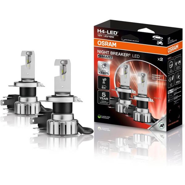 Ampoules LED intelligentes H4 Night Breaker LED approuvées en Espagne + 330 % de luminosité 64193DWNBSM-2HB Osram