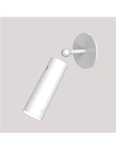 Aplique sin punto de luz ROLL 4 con accesorio imantado de pared, táctil, blanco 3W -sin cables-