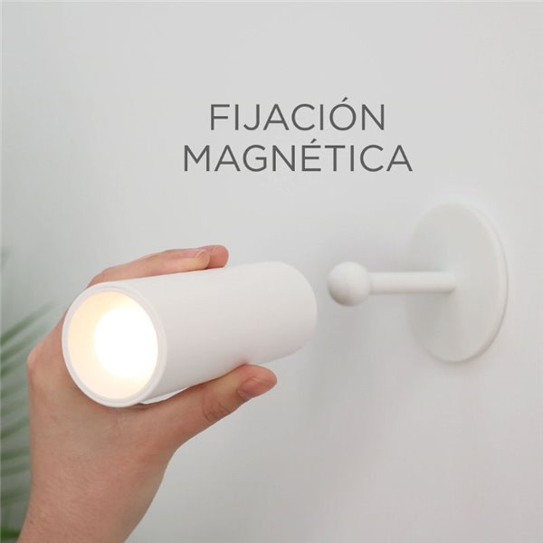 Aplique sin punto de luz ROLL 4 con accesorio imantado de pared, táctil, blanco 3W -sin cables-