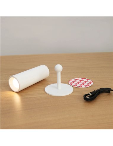 Aplique sin punto de luz ROLL 4 con accesorio imantado de pared, táctil, blanco 3W -sin cables-