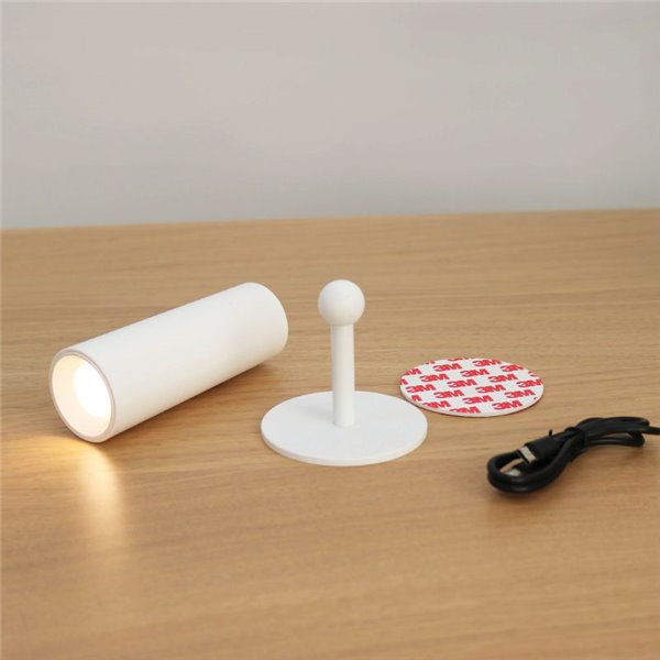 Applique murale sans point lumineux ROLL 4 avec accessoire mural magnétique, tactile, blanc 3W -sans câbles-