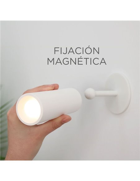 Aplique LED sin cables ROLL 4 con accesorio imantado de pared, táctil, negro 3W -inalámbrico-