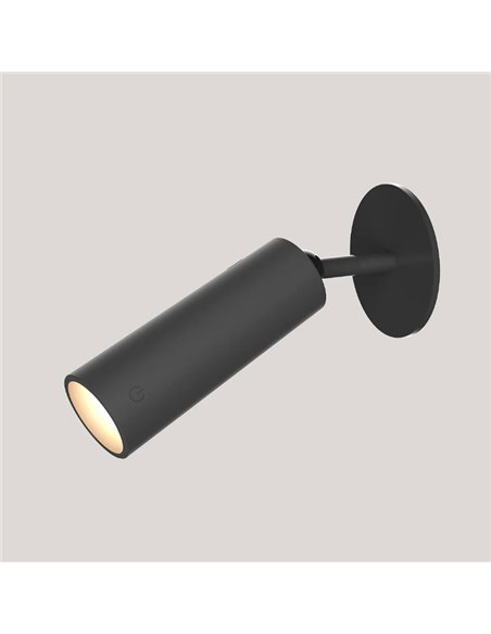 Aplique LED sin cables ROLL 4 con accesorio imantado de pared, táctil, negro 3W -inalámbrico-