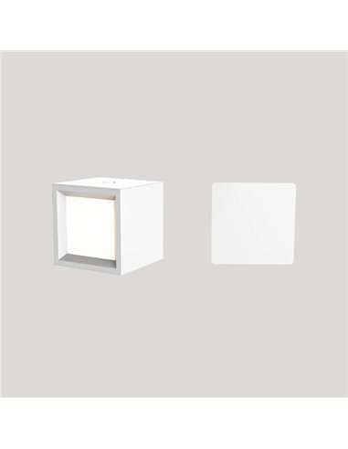 Aplique de parede sem fio BOX 8 com acessório de parede magnético, fácil de instalar branco