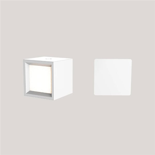 Aplique de pared sin cables BOX 8 con accesorio imantado de pared, facil de instalación blanco